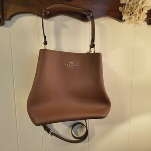 Coach E2181-91122 Brown Pebbled Leather Bleecker Bucket Bag